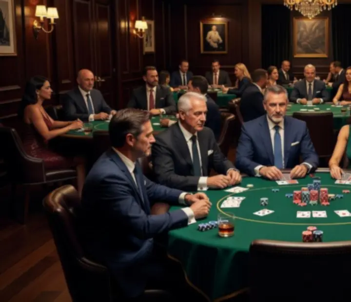 Stół pokerowy przygotowany na wieczór Texas Hold'em